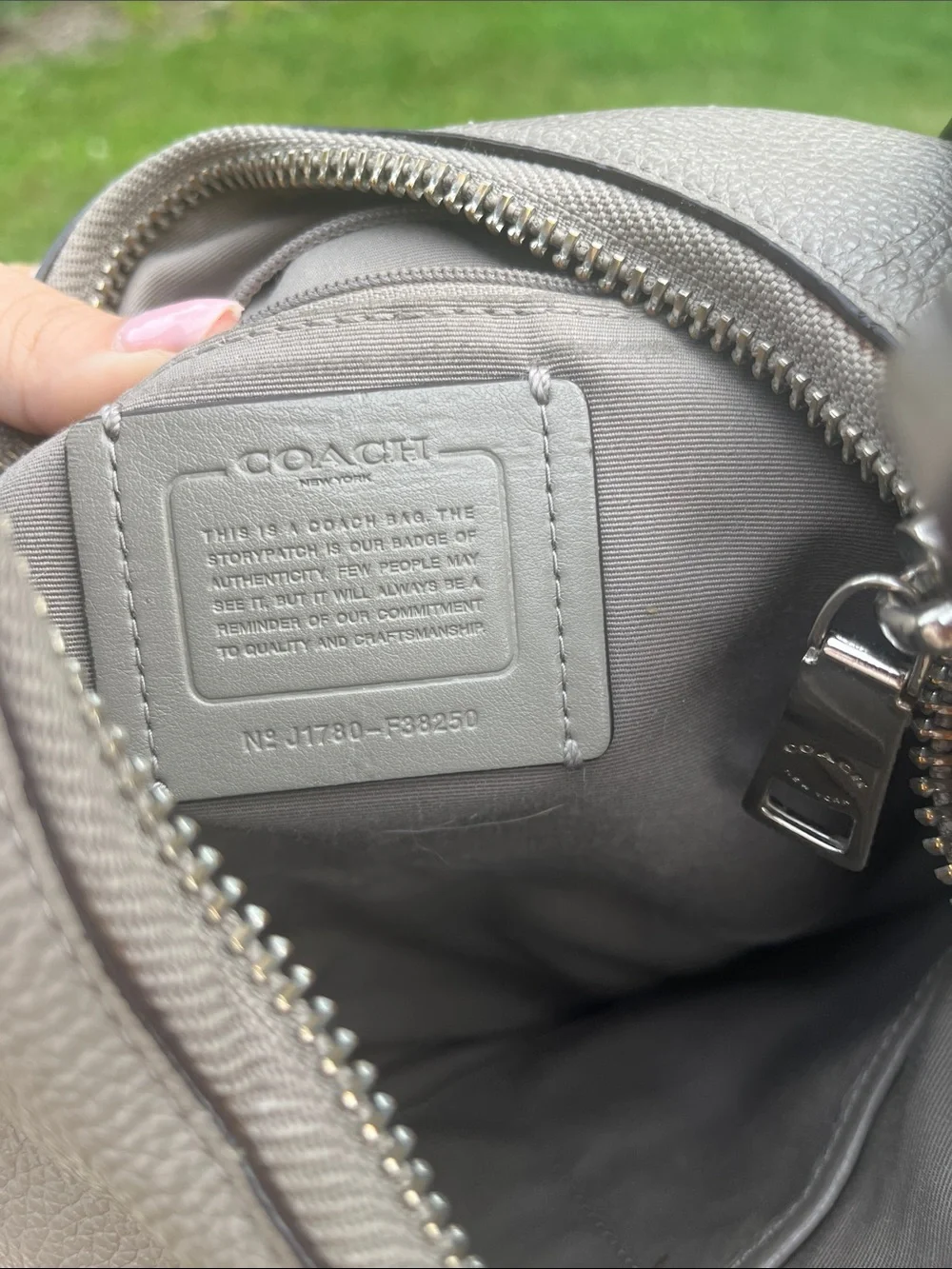 Coach Pebble Leather Shoulder Bag in Taupe Gray